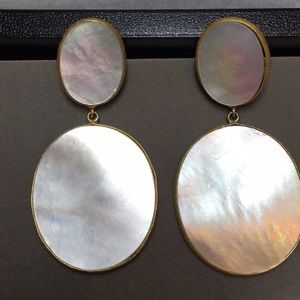 Saachi mother of Pearl double drop earrings